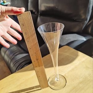 8 Tiffany & Co. Crystal Trumpet Champagne Hollow Stemware, with box.